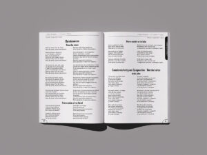 Double page du programme Musiques des Lumières 2017, présentant des textes chantés et leurs traductions françaises en colonnes parallèles.