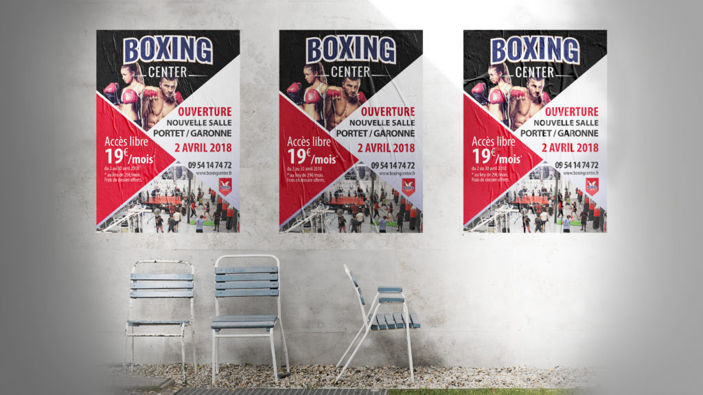 Affiche pour l'ouverture de la salle Boxing Center de Portet sur Garonne