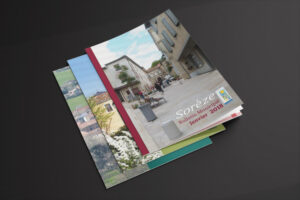 Couvertures du Bulletin Municipal de la Ville de Sorèze 2018, 2017 et 2016.