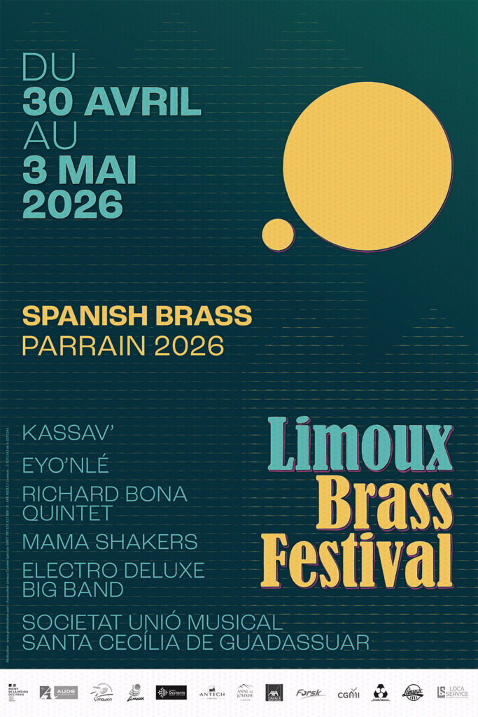 Affiche du Limoux Brass Festival 2026, du 30 avril au 3 mai à Limoux