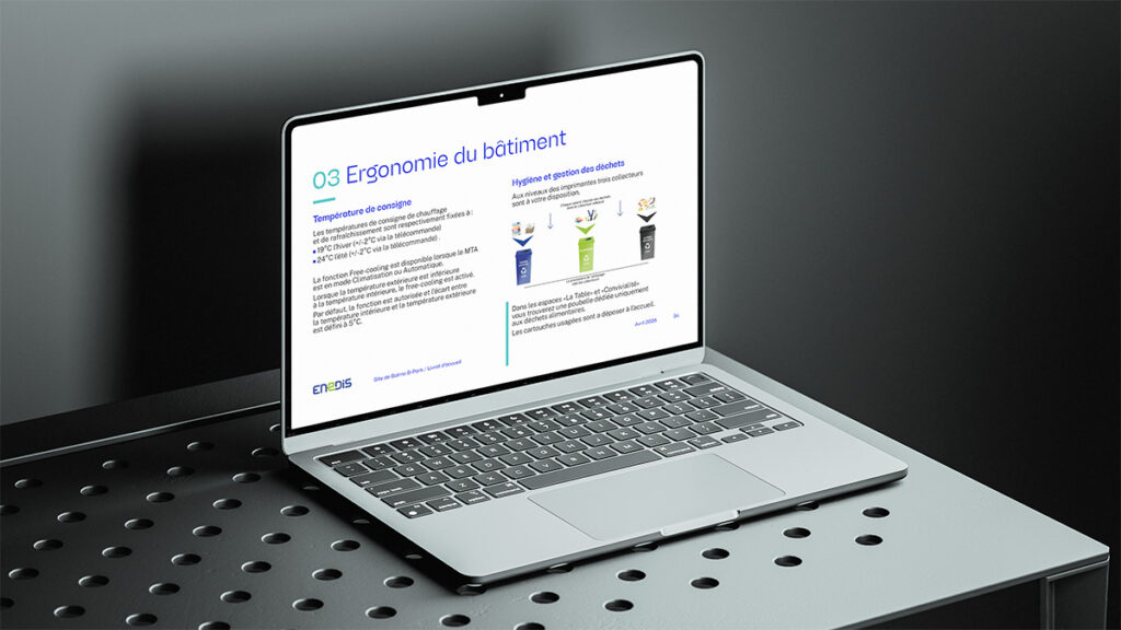 Page du livret d’accueil numérique Enedis Balma sur les températures de consigne et la gestion des déchets